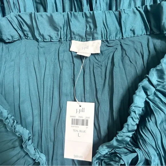 NWT J.Jill Blue Teal Solstice Midi Skirt (size L) - Picture 9 of 9